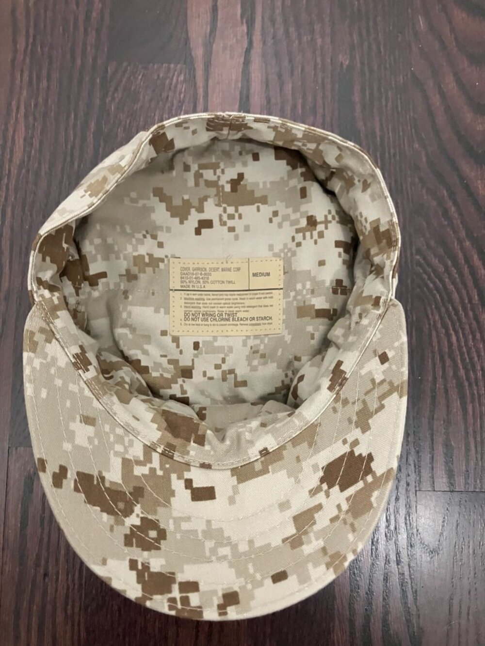Official USMC Desert MARPAT 8-Point Utility Cover Hat Cap EGA Size Medium USGI